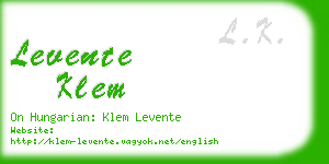 levente klem business card